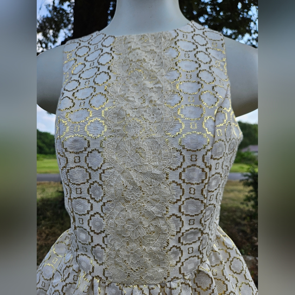 Rewind Gold Cream Sleeveless Dress - Picture 2 of 15